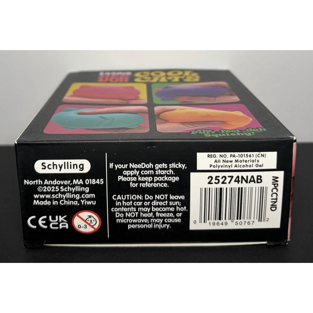 Schylling NeeDoh Teenie Cool Cats 4-Pack Kittens Stress Fidget Sensory Toy - New